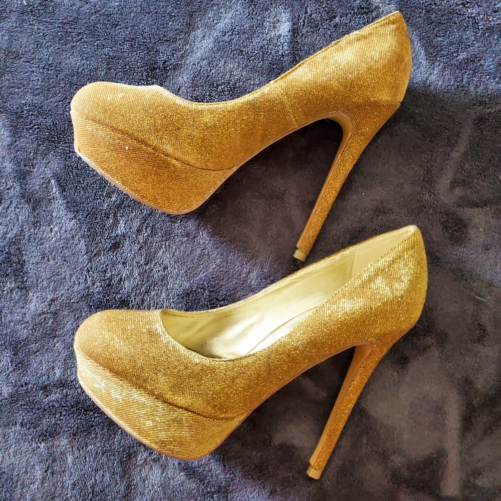 Bakers Gold Platform Heels